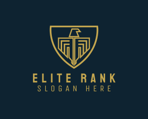 Rank - Modern Eagle Shield Crest logo design