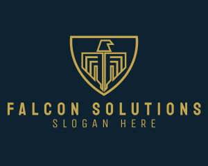 Modern Eagle Shield Crest logo design