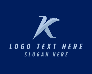 University - Eagle Aviation Letter K logo design