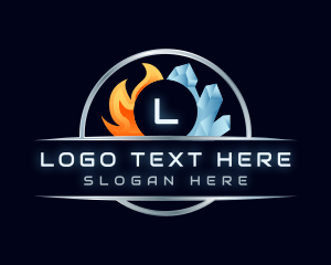 Thermal - HVAC Ice Fire Cooling logo design