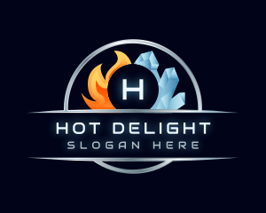 HVAC Ice Fire Cooling logo design