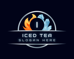 HVAC Ice Fire Cooling logo design