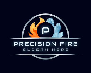 HVAC Ice Fire Cooling logo design