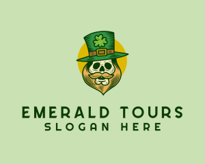 Ireland - Lucky Skull Leprechaun logo design