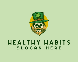 Lucky Skull Leprechaun logo design