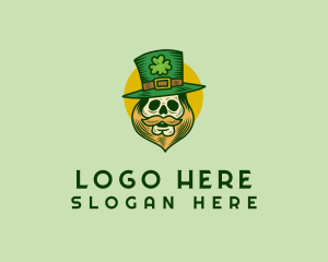 Lucky Skull Leprechaun logo design