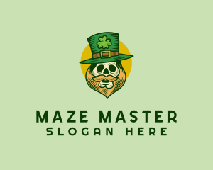 Lucky Skull Leprechaun logo design