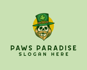 Lucky Skull Leprechaun logo design