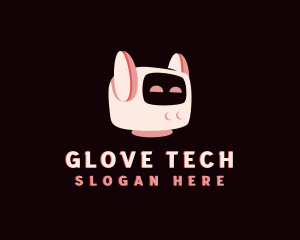 Cute Cat Tech Robot  logo design