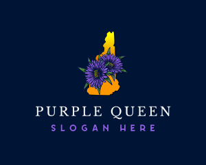 New Hampshire Purple Aster Flower logo design