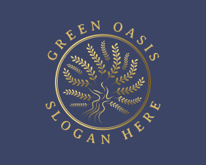 Shrub - Nature Wellness Tree logo design