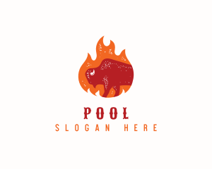 Roast - Bison Flame Grill logo design