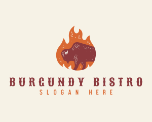 Bison Flame Grill logo design