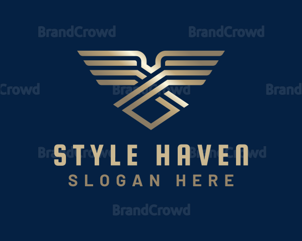 Golden Gradient Wings Logo
