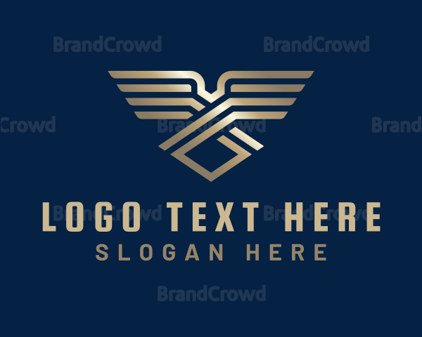 Golden Gradient Wings Logo