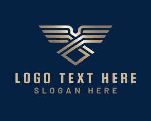 Golden Gradient Wings  Logo