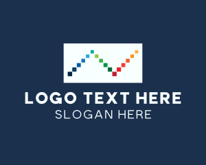 Square - Colorful Line Graph logo design