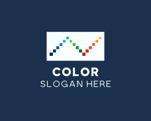 Colorful Line Graph logo design