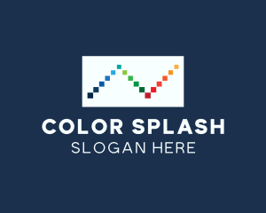 Colorful Line Graph logo design