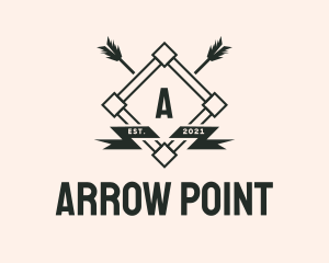 Archer - Arrow Banner Badge logo design