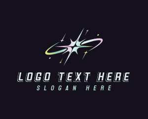 Space - Cosmic Retro Star Y2K logo design