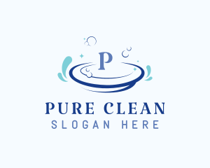 Clean Dish Bubble logo design