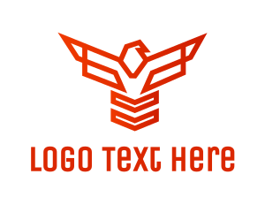 Defense - Geometric Hawk Outline logo design