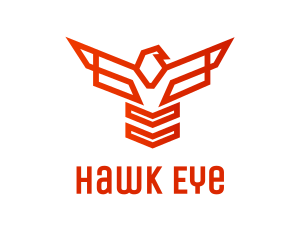 Geometric Hawk Outline logo design