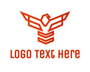 Red Bird - Geometric Hawk Outline logo design