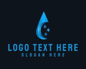 Water Supplier - Water Droplet Moon logo design