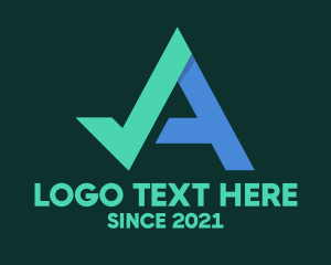 Verification - Quality Tick Letter A logo design