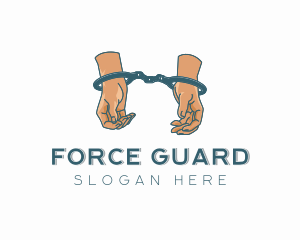 Prison Handcuffs Equipment logo design