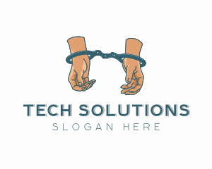 Convict - Prison Handcuffs Equipment logo design