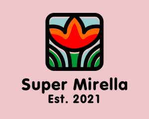 Natural - Tulip Flower App logo design