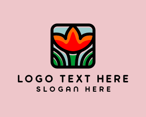 Plant - Tulip Flower App logo design