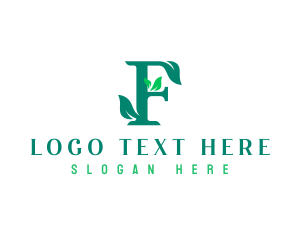 Nature Leaf Letter F Logo