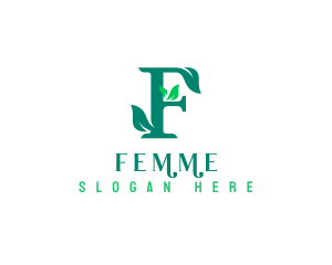 Nature Leaf Letter F logo design