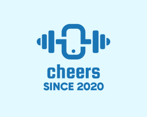 Dumbbell - Blue Fitness Training logo design