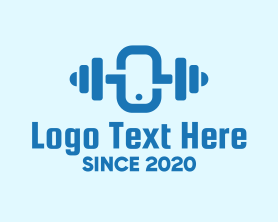 Weights - Blue Online Fitness Training logo design