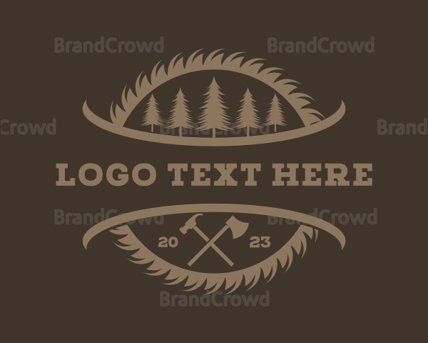 Lumberjack Sawmill Forest Logo