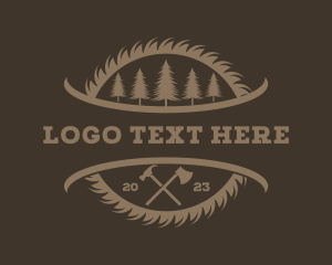 Wood - Lumberjack Sawmill Forest logo design