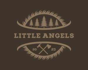 Lumberjack Sawmill Forest Logo