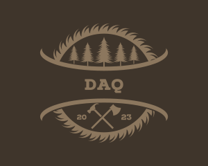 Lumberjack Sawmill Forest Logo