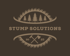 Stump - Lumberjack Sawmill Forest logo design