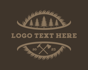 Sawmill - Lumberjack Sawmill Forest logo design