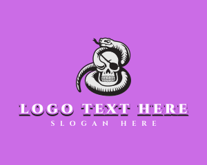 Skeleton - Serpent Skull Eyepatch logo design