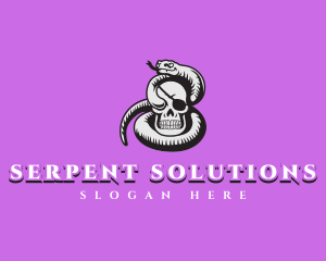 Serpent Skull Eyepatch logo design