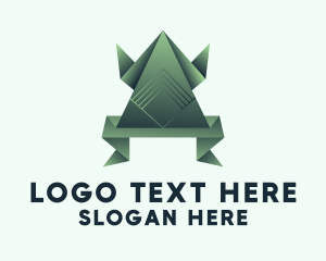 Origami - Toad Frog Papercraft logo design