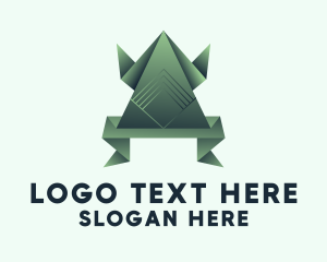 Frog - Toad Frog Papercraft logo design