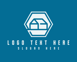 Village - Simple Hexagon House logo design